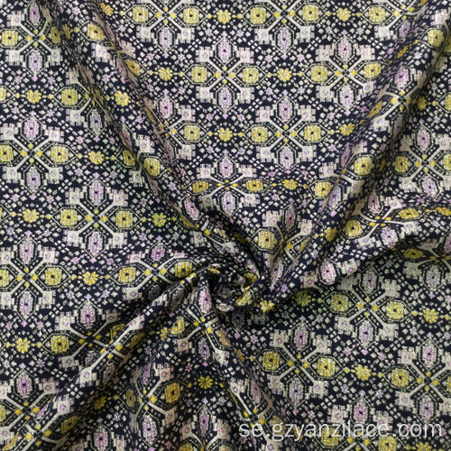 Svartguld Dubbel Kind Jacquard Brocade Fabric